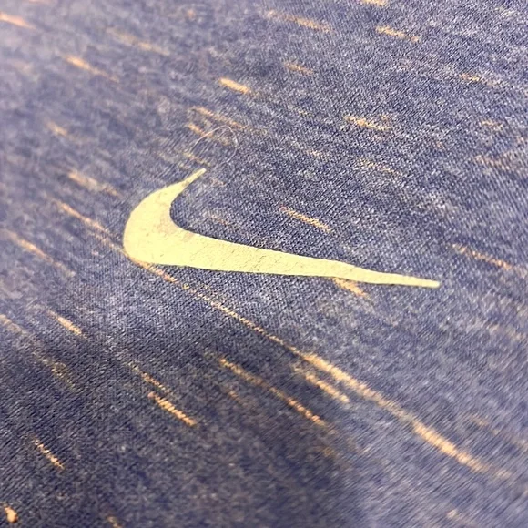 Nike dri fit v neck heathered blue shirt sleeve t shirt XL casual orange accents - Picture 6 of 6